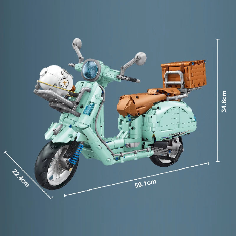 1828pcs 1:5 City Technical Motorcycle Car Model Building Blocks MOC Racing Motobike Vehicles Bricks Toy For Children Gifts T4025