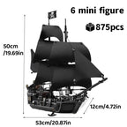 Pirates Of The Caribbean Ship Queen's Revenge Warship Black Pearl Sailboat Building Block Bricks MOC 4195 Assembly Toys Kid Gift