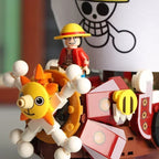 One Piece 1484Pcs+9Dolls Thousand Sunny Boat Blocks Cartoon Pirate Ship Bricks Set Toys for Children Christmas Gifts