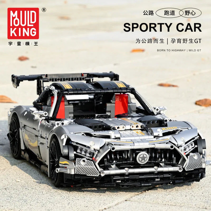 Mould King 13126 APP RC AMGED GT R 1:8 Super Sport Car C63 Technicial Accessories Building Blocks Bricks Toys For Kids Gifts