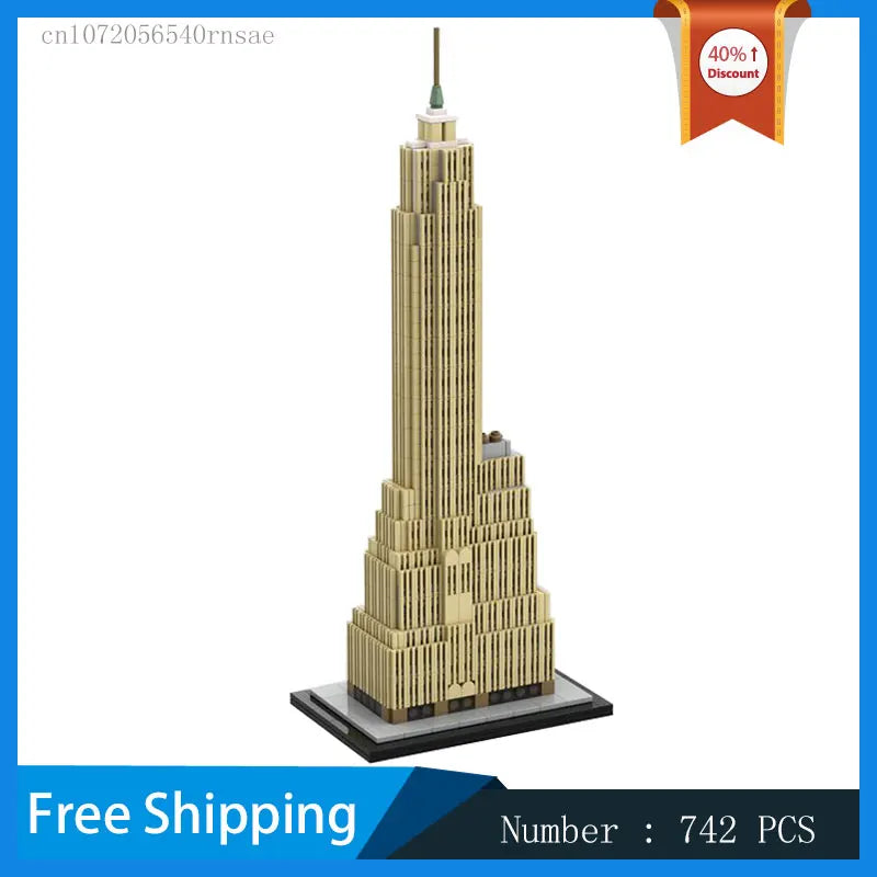 MOC Build Blocks Cities Service Building Skyscraper Modular Architectural Model DIY Bricks Urban Landscape Assemble Toys