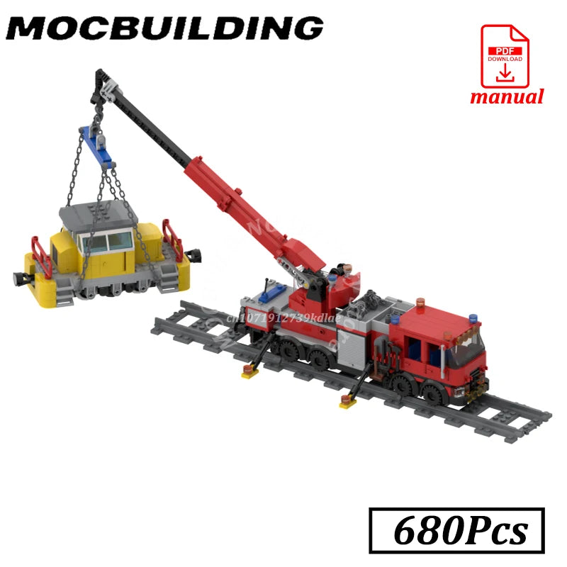 Train Auxiliary Truck Locomotive Train Accessories Model MOC Building Blocks Bricks Display Construction Toys Birthday Gifts