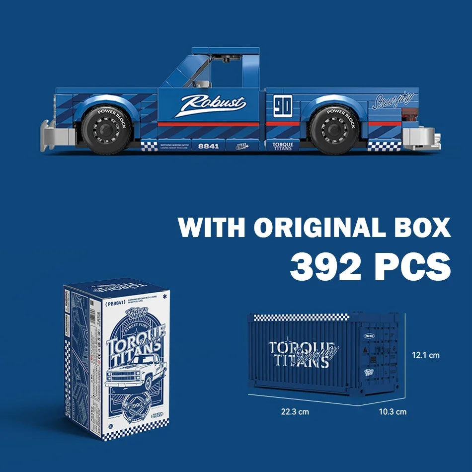 MOC City Car Retro Pickup Truck Building Blocks Speed Champion Racer Vehicle with Display Box Bricks Garage Toy Kids Adults Gift