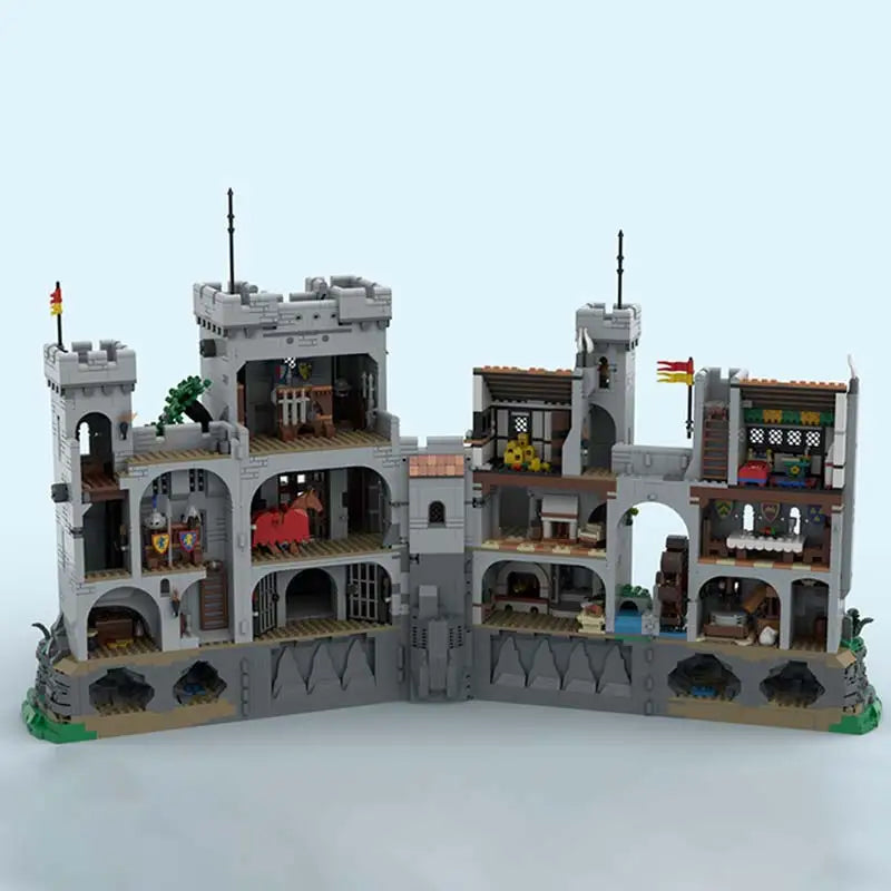 MOC Classic Medieval Castle Architecture Fortress Street View Building Block Model Assembly Originality Bricks Puzzle Toys Gifts