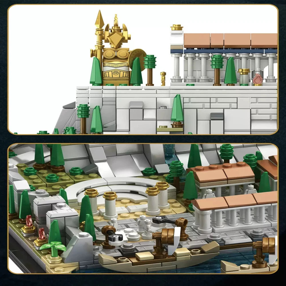 MOC 2025 New Greece Acropolis of Athens Castle Building Blocks Parthenon Amphitheatre Tower Architecture Brick Toy Children Gift
