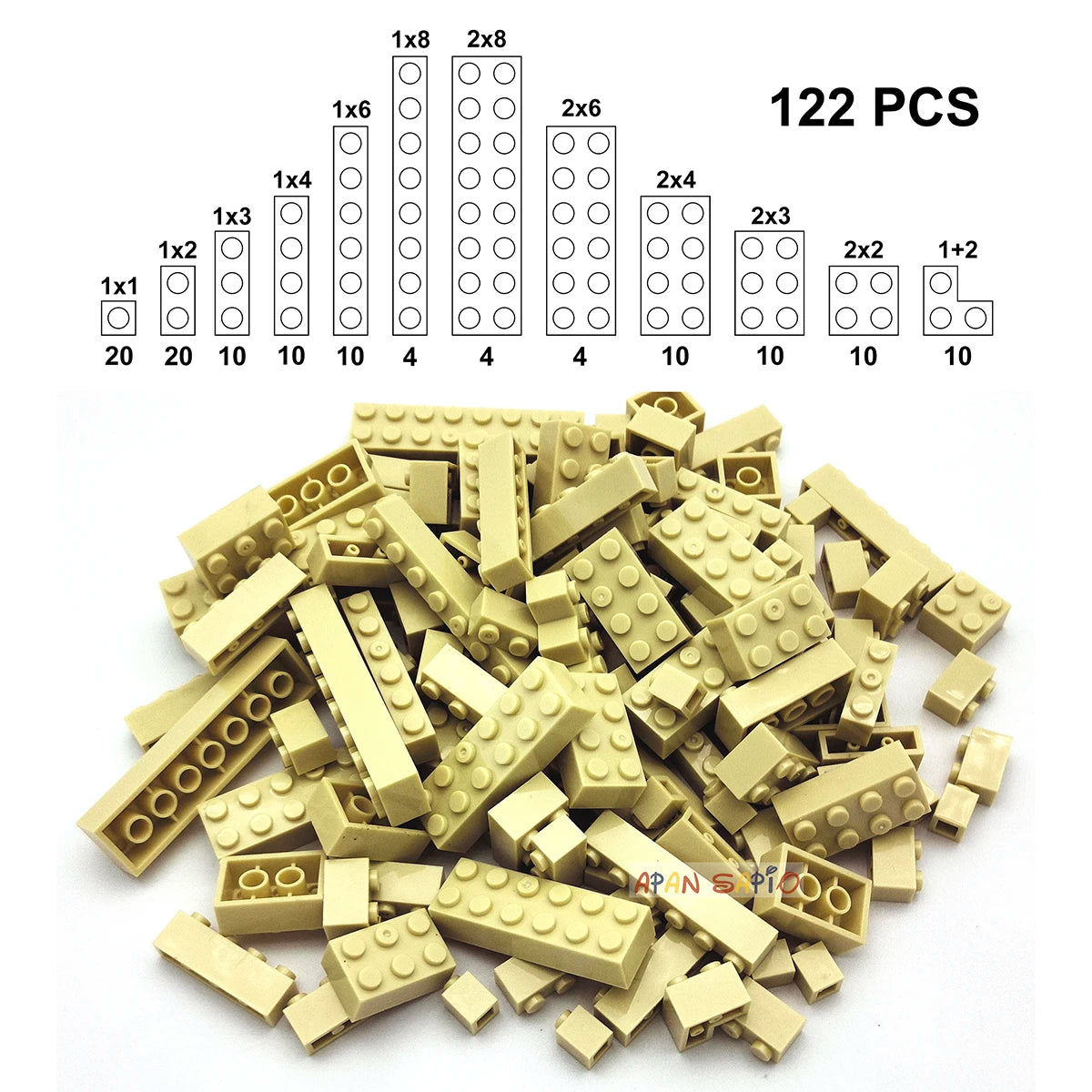 122pcs Thick Figures Bricks 12 Size DIY Building Blocks Educational Creative Size Compatible With 3001 Plastic Toys for Children - CADA BRICKS®