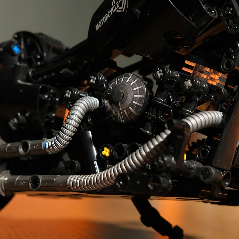 MOC City Classic 1:8 Technology MOTO Bricks Motorcycle Locomotive Vehicle Model Building Blocks Birthday Gifts for Children Boys