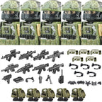 Military Army Figures Building Blocks SWAT Ghost Commando Special Forces Soldier Weapons Gun Hat Shield Belt AK Mini Bricks Toy - CADA BRICKS®