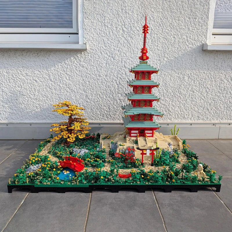 Exquisite new MOC building block model, Chinese style architectural pagoda technology, modular children's toy gift DIY set