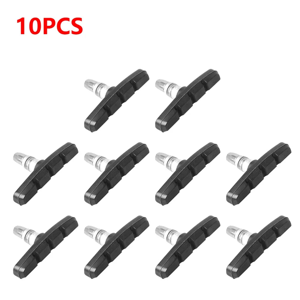 30-1Pcs Durable Bicycle Silent Brake Pads Cycling V Brake Holder Shoes Blocks Rubber Bike Parts For Mountain Folding Bikes