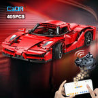 Cada 405pcs Phone APP Remote Control Red Blade Sports Car Building Blocks City Expert RC Racing Car Bricks Toys For Kid Gifts