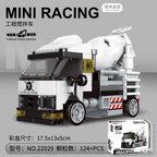 Doe-het-zelf raceauto bus bouwvoertuig ambulance terugtrekmodel bouwstenen speelgoed voor kinderen jongens compatibel met Lego