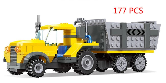 City Truck Vehicle Pickup Heavy Cargo Transport Model Building Blocks Machinery Shop Van Creative Carriage Harvester Car Kid Toy - CADA BRICKS®