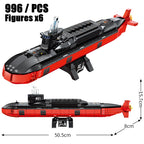 Military The Type 094 Strategic Nuclear Submarine Building Blocks Kit Classic Naval Vessels Ship War Boat Bricks Model Kids Toys - CADA BRICKS®