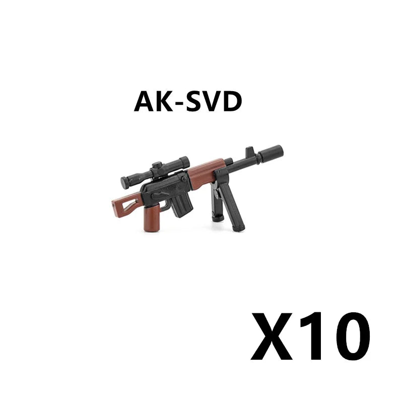 5/10 WW2 Soldier Weapons Building Block Two-color Printing Machine Rifle Submachine Sniper Guns Military Accessories Bricks C238 - CADA BRICKS®