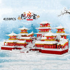 Chinese Historical Civilization Architecture Micro Diamond Block Snow Epang Palace Model Building Brick Toy Nanobrick Collection