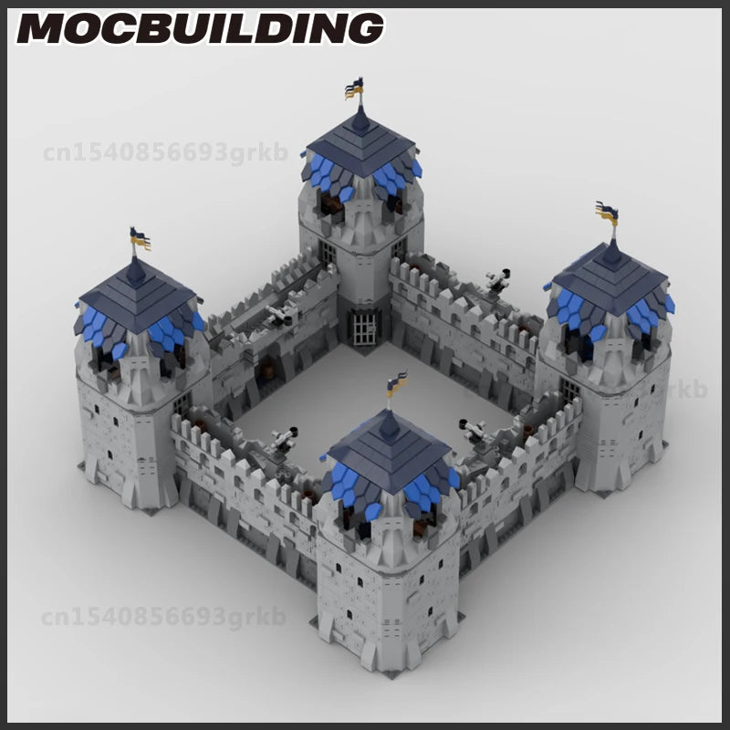 MOC Building Block Medieval Castle Tower Wall Gate Fortress Model Christmas Gifts Collection DIY Brick Assembling Toys Children