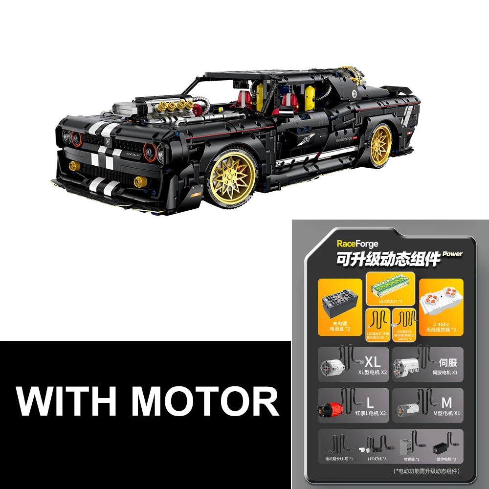 GULY 10637 Dodgedd 1:8 MOC Technical RC Racing Building Blocks Assembling Supercar Bricks Model Toys for Children Christmas Gift - CADA BRICKS®