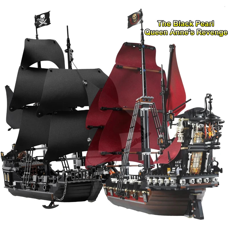 Pirates Of The Caribbeans Queen Anne Revenge Warship The Black Pearl 4195 4184 Ship Building Blocks Model Toys Bricks Kids Gifts - CADA BRICKS®