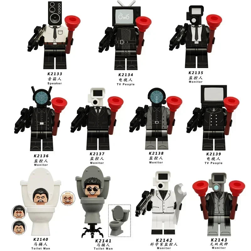 New KDL SWAT Skibidi Toilet Man Figures Anime Block Toys TvMan Titan Cameraman Speakerman Bricks Model Toy For Kid Birthday Gift - CADA BRICKS®