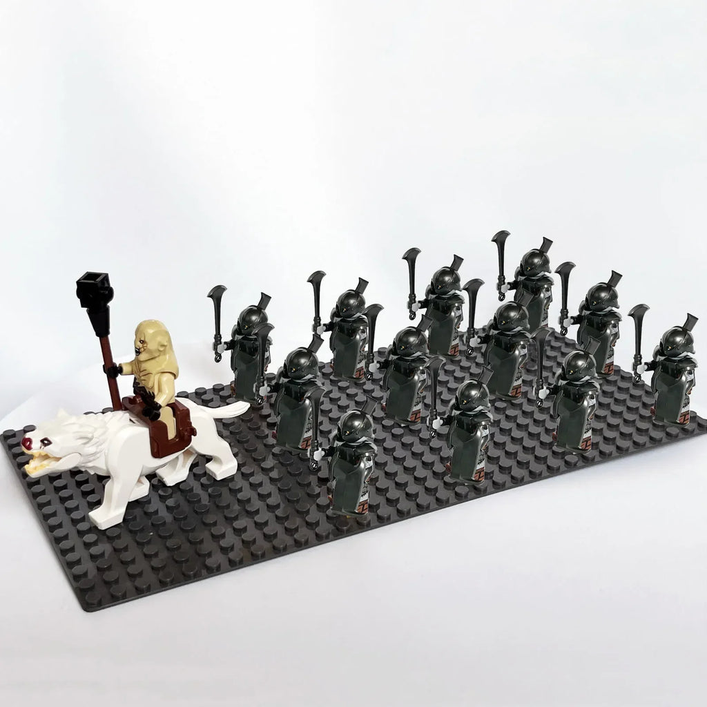13pcs Castle Knight Rohan Azog Orcs Half-Beast Human Army Elf Guards Roman Solider Minifig Building Block Toys for Kids