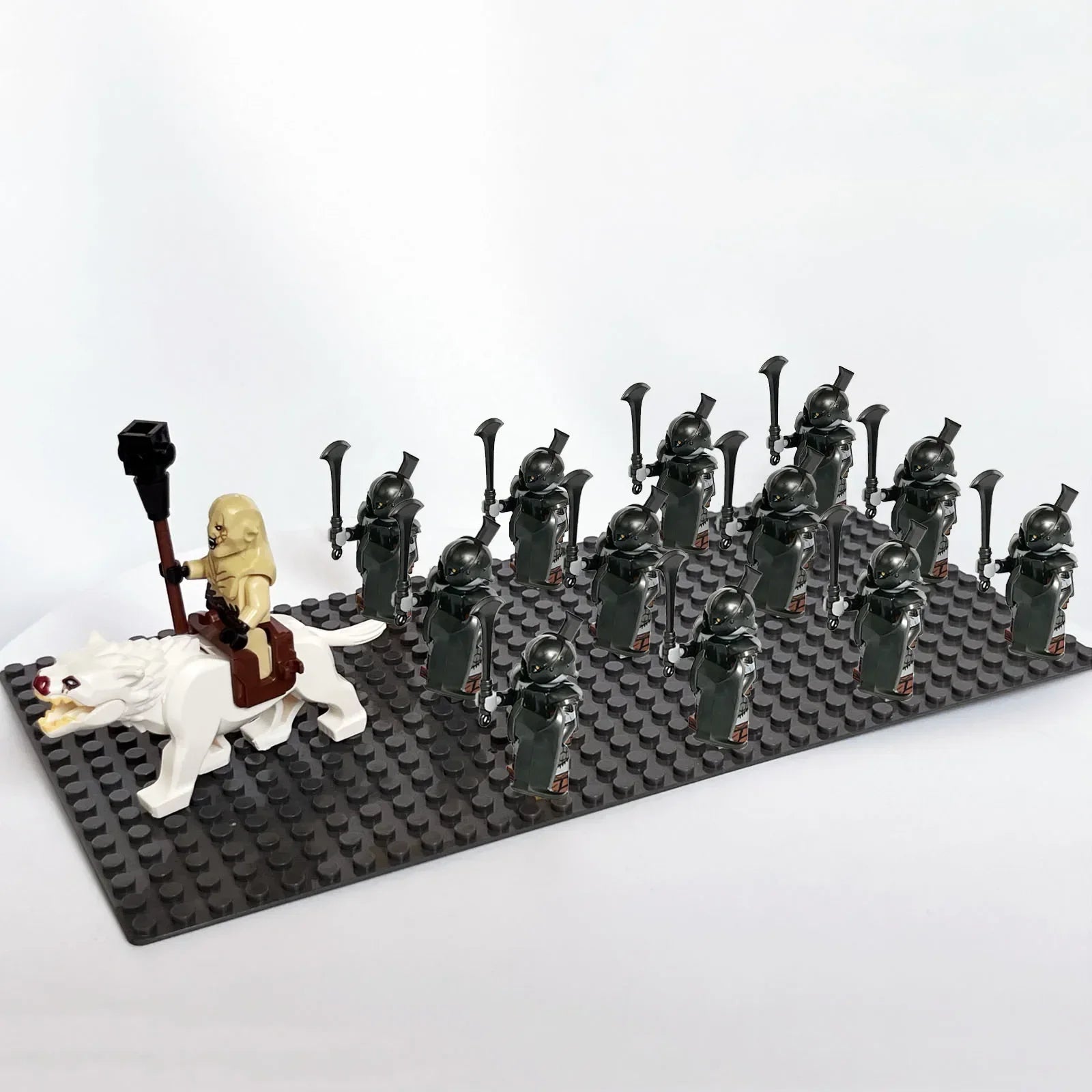 13pcs Castle Knight Rohan Azog Orcs Half-Beast Human Army Elf Guards Roman Solider Minifig Building Block Toys for Kids