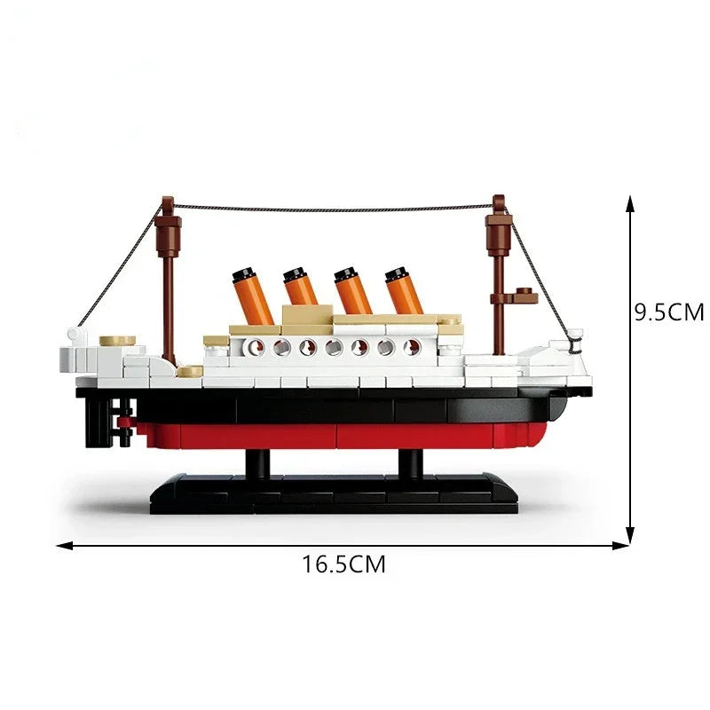 194PCS Titanic RMS Ship Boat Building Blocks Sets Juguetes DIY Bricks City Brinquedos Figures Educational Toys for Boy or Girls