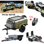 Customed Technical MOC Trailer Truck Container Offroad Trailer for Defender 42110 Building Blocks Model DIY Bricks Toy Gift