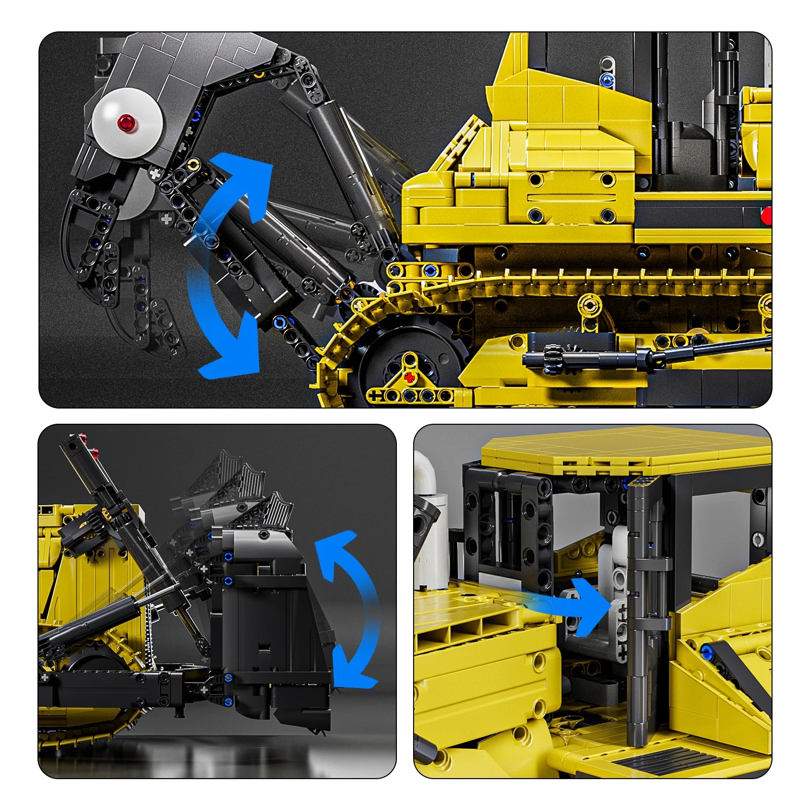 Mould King 17049 Technical Car Toys The APP Motorized PR766 Bulldozer Building Block Assembly Truck Model Kids Christmas Gifts