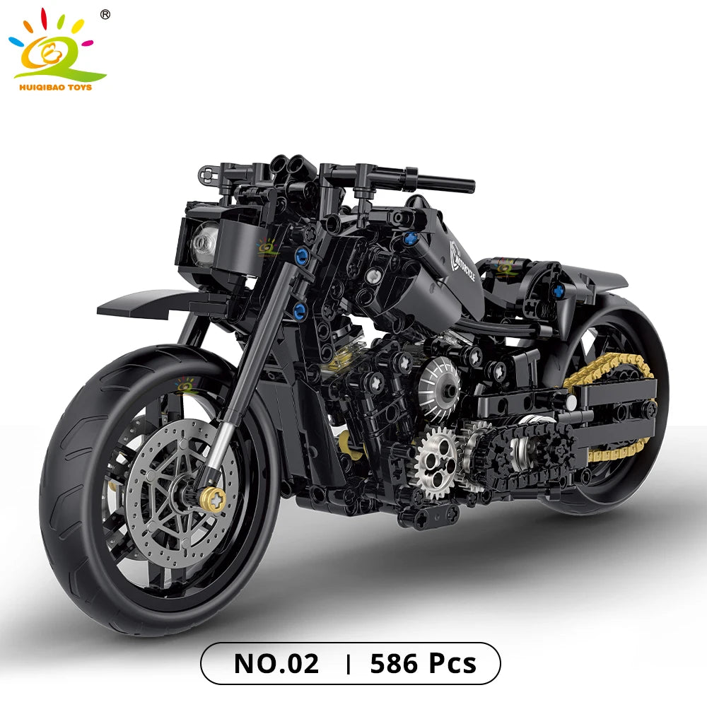 HUIQIBAO High-tech Classic Motorbike Building Model Blocks Moto City Racer Bricks Toy for Kids Boy Children Adult MOC Car Set - CADA BRICKS®