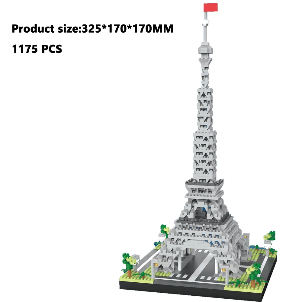 Eiffel Paris Tower Building Block Series Boys and Girls Children's Micro Particle Building Block Assembly Puzzle Toys