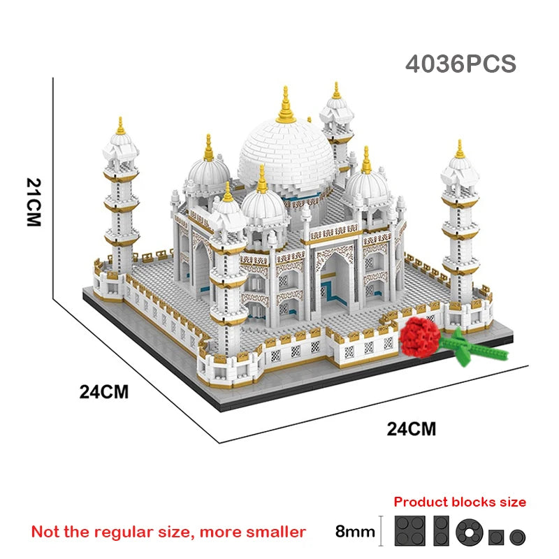 MOC City Mini Steentjes Taj Mahal Wereldberoemde Architectuur Micro Model India Bouwstenen Creatieve Sets Kinderspeelgoed Jongen Volwassen Geschenk
