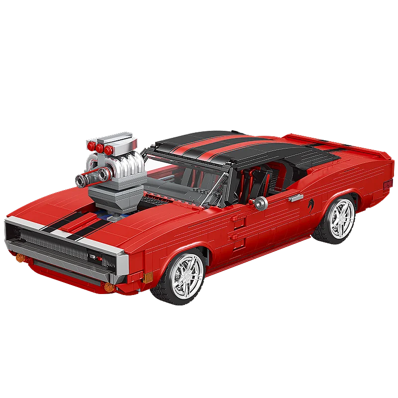 Mould King 10112 Technical Car Building Block The Red Charger Sport Racing Car Model Assembly Brick Toys Kids Christmas Gift