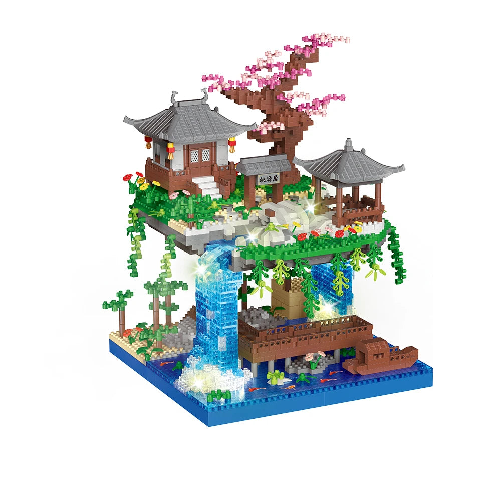 Peach Blossom Pond Building Blocks Toys Set: Traditional Chinese Architecture, Stylish Home Decor, Unique Gift for & Collectors - CADA BRICKS®