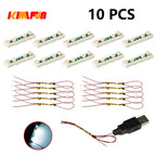 10PCS 0.8mm Pin RGB LED Building Blocks USB Lamp DIY Street Light City Electric Decorate 1X1 Brick Toy Compatible All Brands - CADA BRICKS®