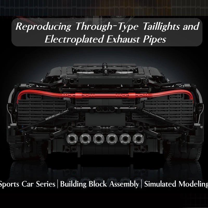 Mould King 13163 Technical Car Building Block Remote Control La Voiture Noire Sport Racing Car Model Toys Kids Christmas Gift