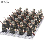24pcs WW2 Military Army Soldier Soviet US UK German France Building Blocks Set Model Bricks Action Figures Weapon Toys Kids Gift - CADA BRICKS®
