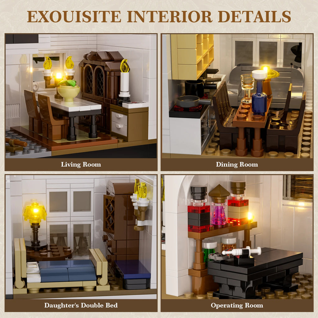 Magic House Owens Home Building Blocks Set Medieval Architecture Vintage Cottage Collection Bricks Toys Gifts Fans Adults