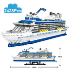 City 2428Pcs Cruise Liner Ship Sailing Boat Mini Model Building Blocks Creative Big Ocean Vessels Bricks MOC Toys Children Gifts