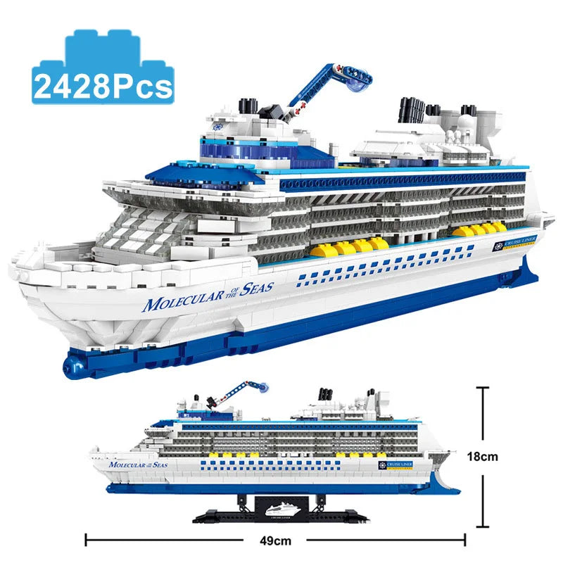 City 2428Pcs Cruise Liner Ship Sailing Boat Mini Model Building Blocks Creative Big Ocean Vessels Bricks MOC Toys Children Gifts