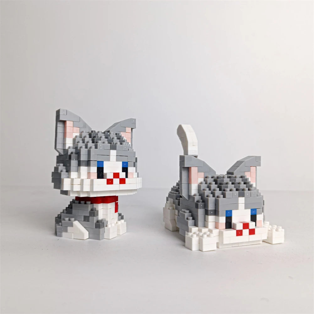 Dual Form Cat Shape Pet Series Model Micro Mini Building Blocks Toys Pocket-Sized Cuteness Pet Cat Display Decor Good For Girls - CADA BRICKS®