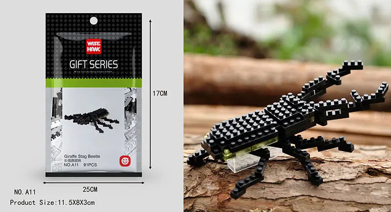 Mini Building Blocks 3D Animal  Diamond Model Micro Bricks Dog Cat Bird Moose Wolf Panda Macaw Toys For Children Birthday Gifts - CADA BRICKS®