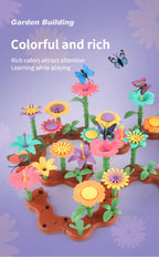 Byggeklosser Blomsterbukett Jenter Gjør-det-selv Hagekonstruktør Murstein Lekesett Plantevekst Blomster Montering Pedagogisk Stableleke