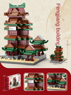 Eight Famous Buildings in Chinese Style, Yellow Crane Tower, Street View Assembly, Block Model Toys