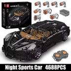Mould King 13163 Technical Car Building Block Remote Control La Voiture Noire Sport Racing Car Model Toys Kids Christmas Gift