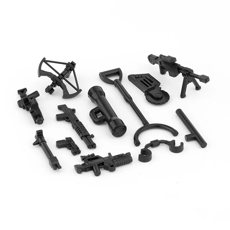 Military Special Forces Police SWAT Gangster Weapons Guns Mortar Jeeps Off-Road Armored Vehicle Model Soldier Building Block Toy