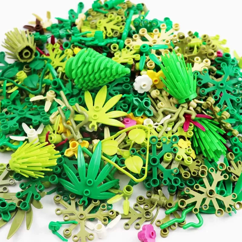 Plantes de jardin Jungle DIY MOC Blocs de construction Arbre/Fleur/Herbe Assemblage de petites particules Briques Pièces Jouets éducatifs Cadeau pour enfants