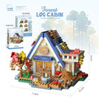 Forest House Building Blocks 3D Cherry Blossom Tree House Architecture Bricks Model Log Cabin Toys For Kids Santa Gift MZ322