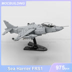 Sea Harrier FRS1 Model MOC Building Blocks Military Jet DIY Assemble Bricks Aircraft Creative Collection Xmas Toys Gifts 975PCS