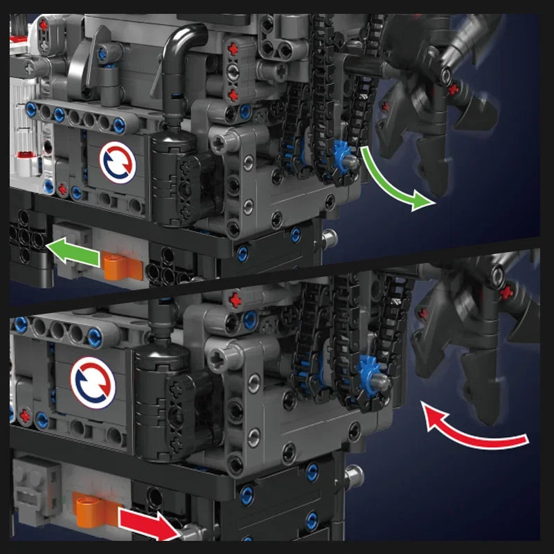 Mould King MOC Technical Car Engine Toys The Motorized Rotary Piston Engine Building Block Brick Set Kids Christmas Gift 10212